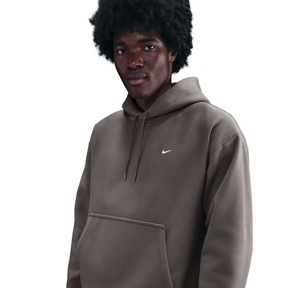 Nike Solo Swoosh Pullover Hoodie Cave Stone/White HV1082-289