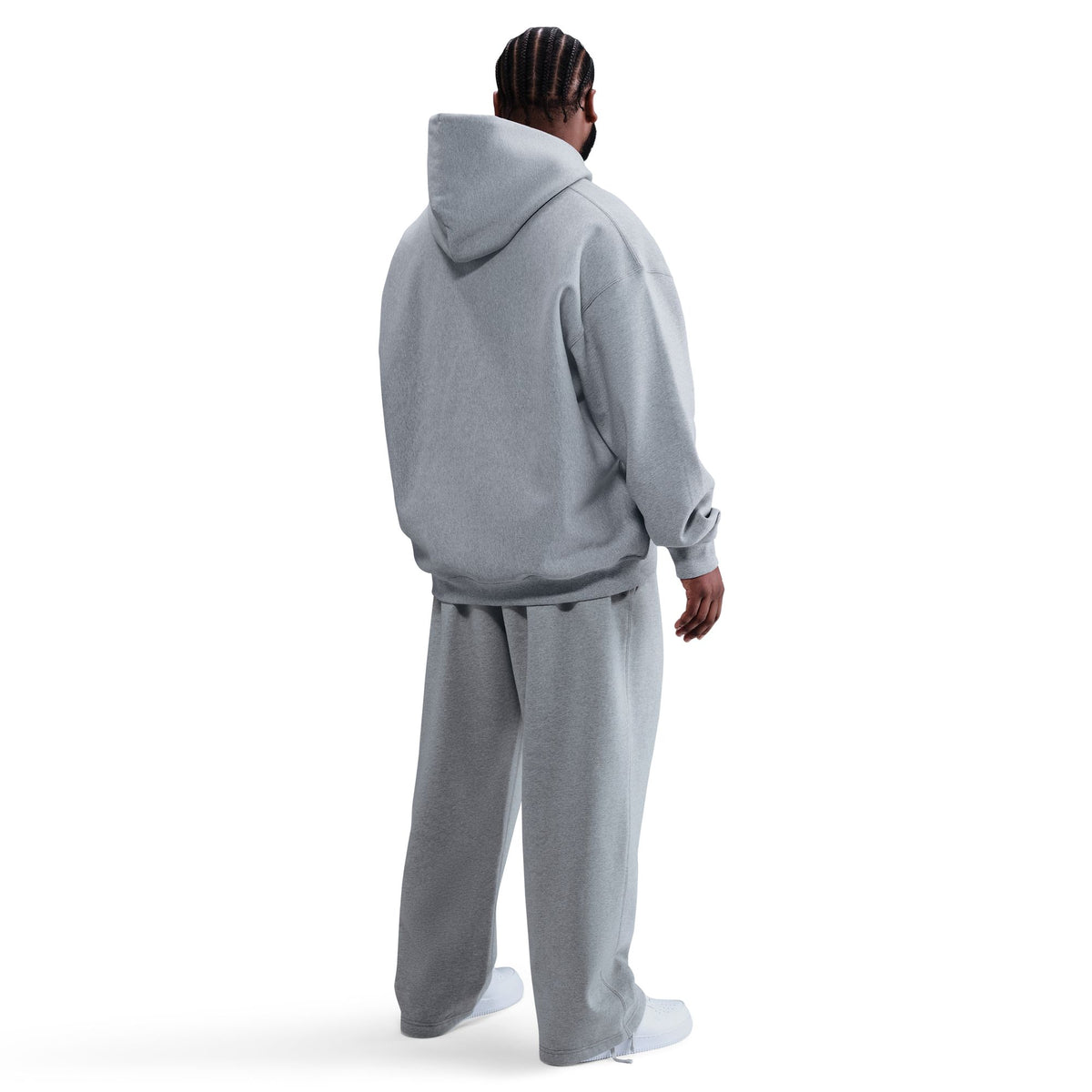 Nike Solo Swoosh Full-Zip Fleece Hoodie Dk Grey Heather/Lt Smoke Grey/White HV1084-063
