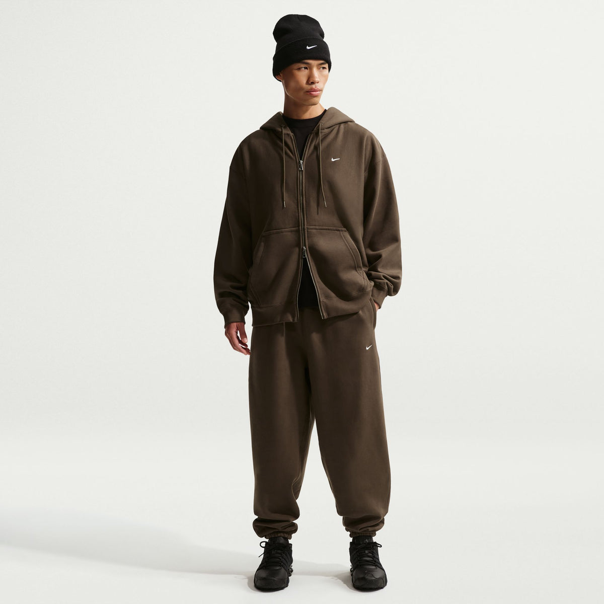 Solo Swoosh Cuffed Fleece Pants Dark Hazel/White HV1088-212