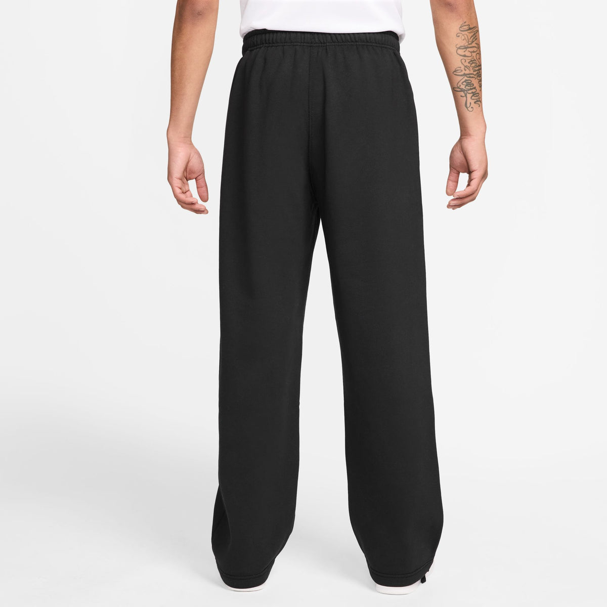 Nike Solo Swoosh Fleece Open-Hem Pants Black/White HV1090-010