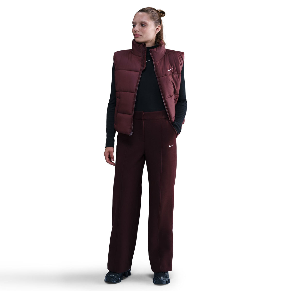 Nike W NSW Tailored Trouser Pants Burgundy Crush/Sail HV5141-652