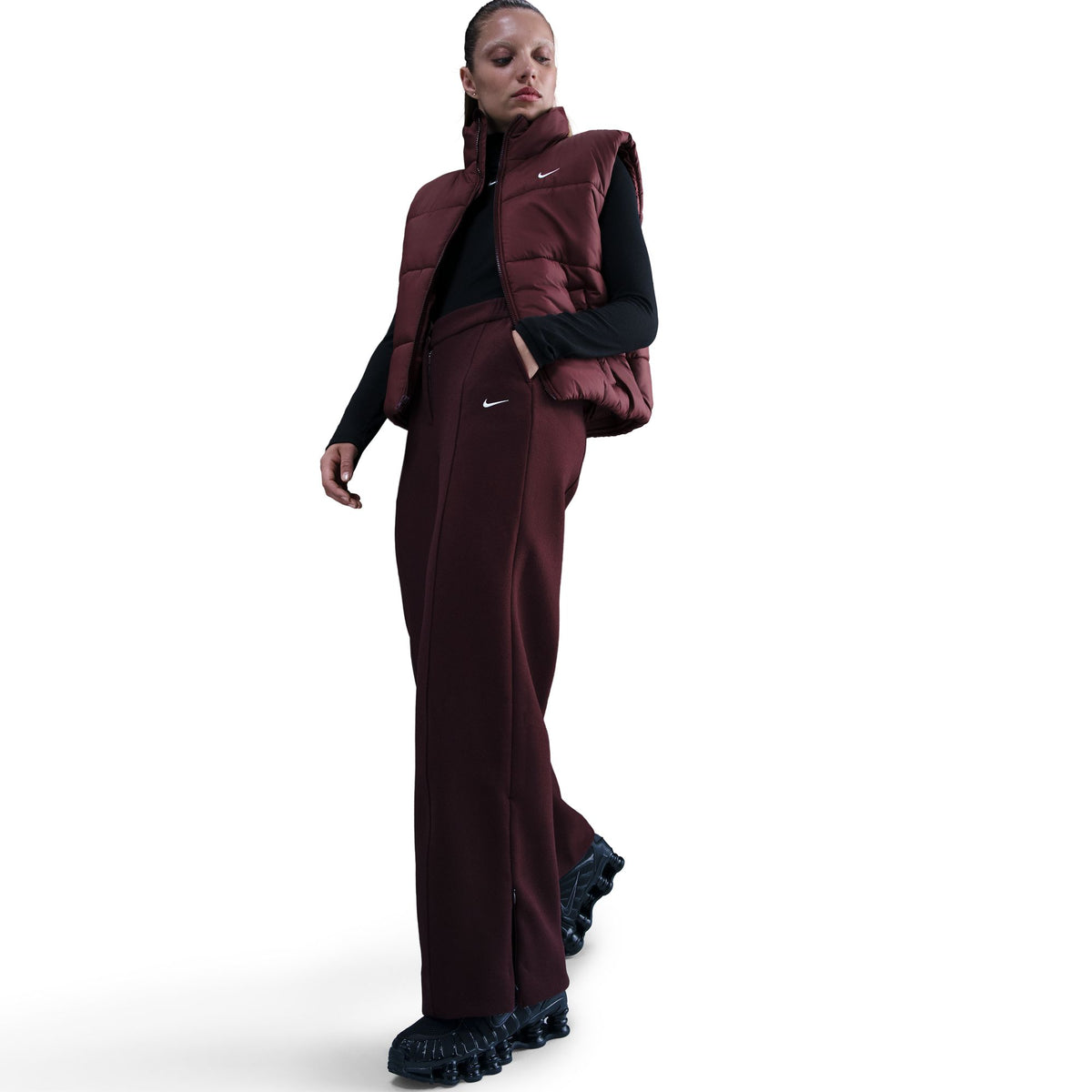 Nike W NSW Tailored Trouser Pants Burgundy Crush/Sail HV5141-652