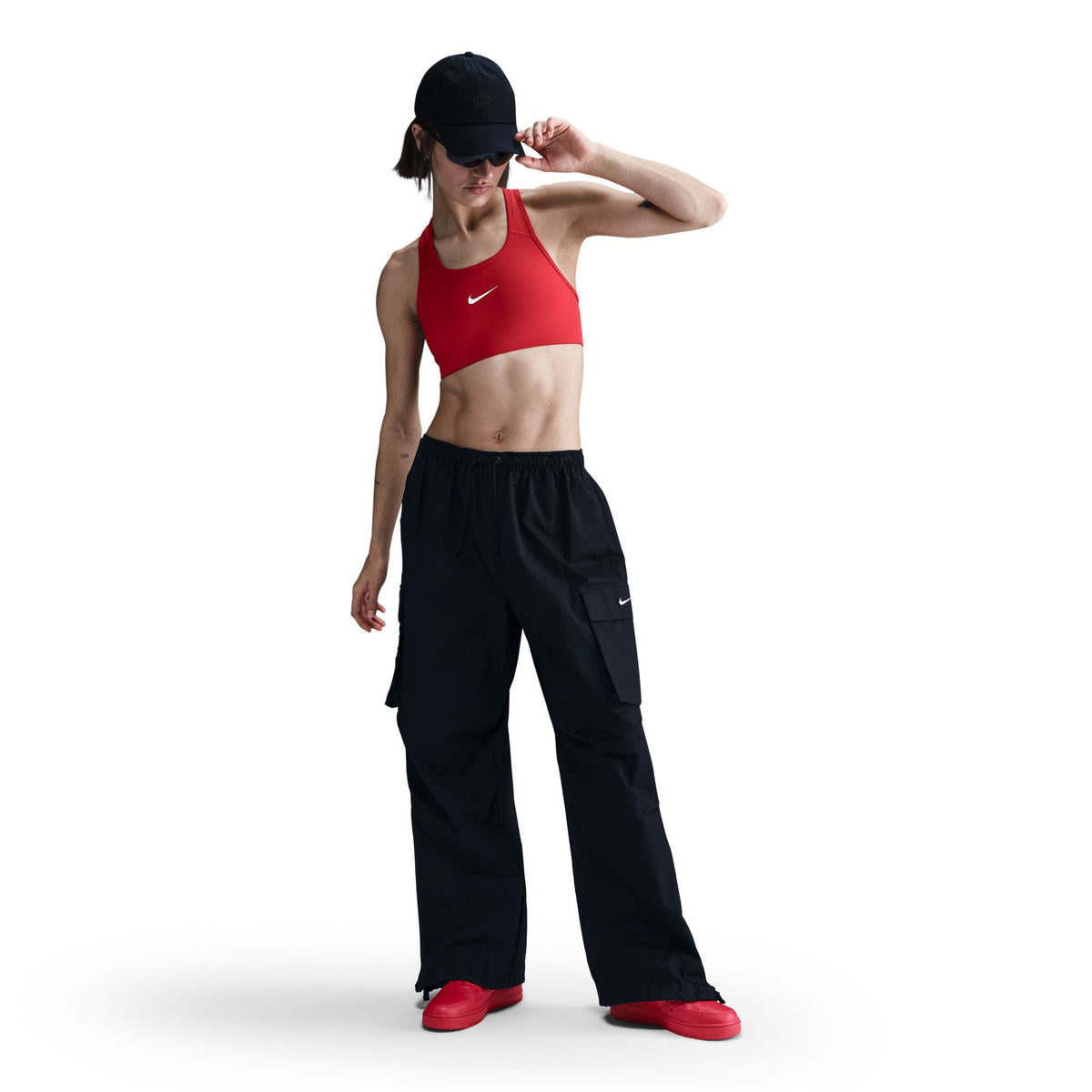 Nike W NSW Mid-Rise Oversized Cargo Pants - Black/White IB1058-010 