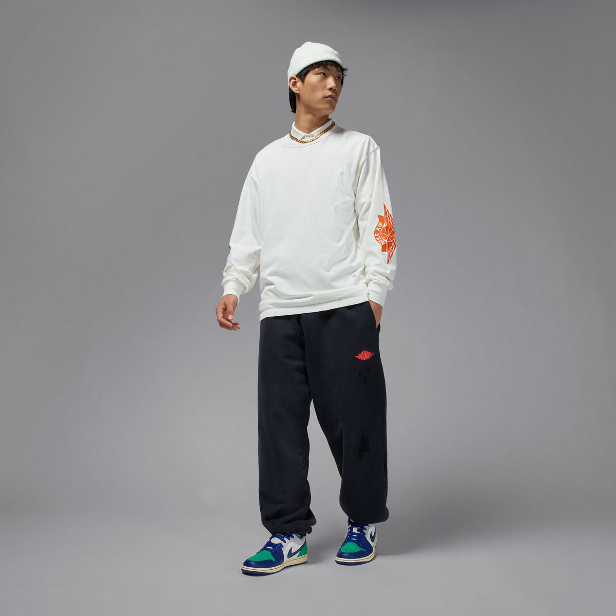 Jordan Rare Air Long-Sleeve T-Shirt Sail/Brilliant Orange IB3134-133