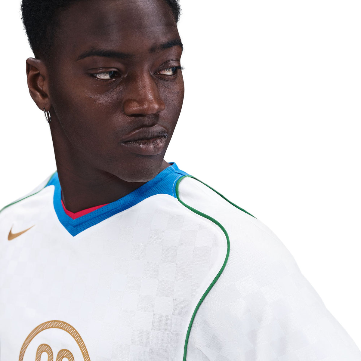 Nike Total 90 Dri-Fit Soccer Jersey - White/Italy Blue/Sport Red/Metallic Gold IB4210-100