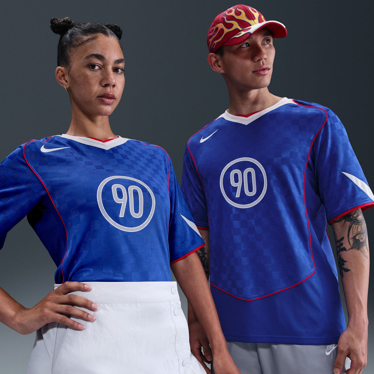 Nike Total 90 Dri-Fit Soccer Jersey - Game Royal/White/Sport Red IB4212-480