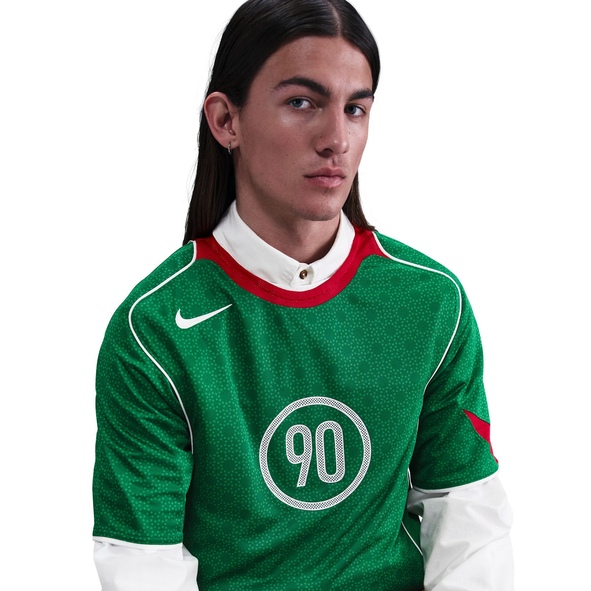 Nike Total 90 Dri-Fit Soccer Jersey - Classic Green/Sport Red/White IB4216-306 
