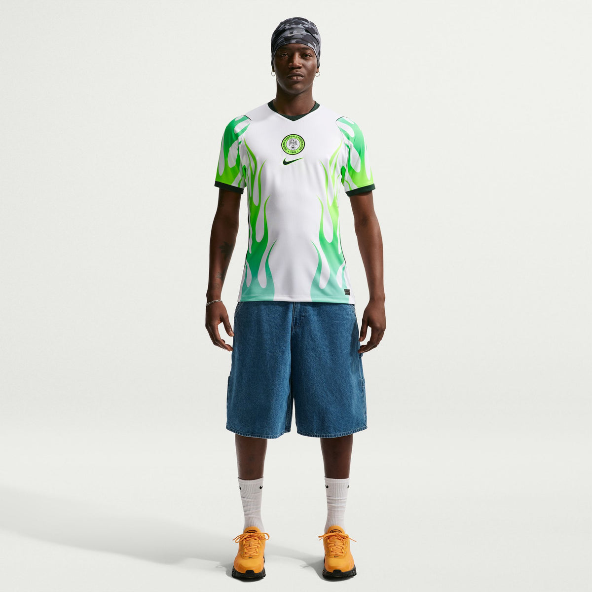 Nigeria 2026 Stadium Away Soccer Jersey White/Green Glow/Black IB5376-100