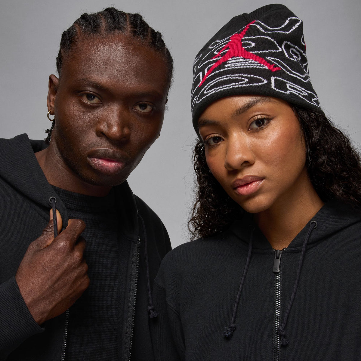 Jordan X Awake NY Full-Zip Fleece Hoodie Black/University Red IB7288-010
