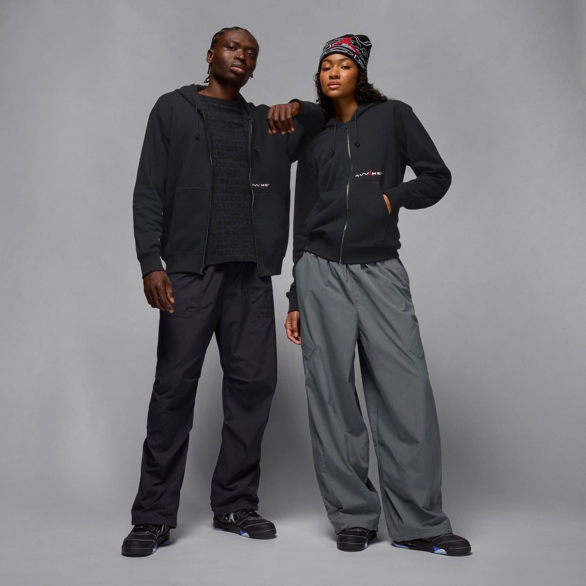Jordan X Awake NY Full-Zip Fleece Hoodie Black/University Red IB7288-010