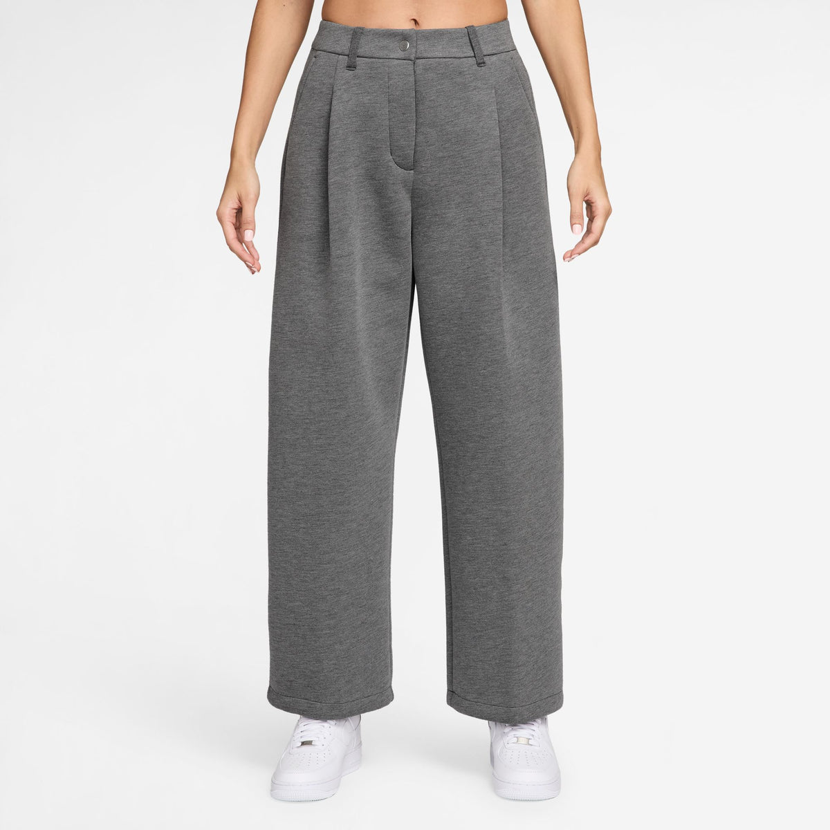 W Pregame Fleece Loose Mid-Rise Trousers Charcoal Heather/Iron Grey IF0321-071