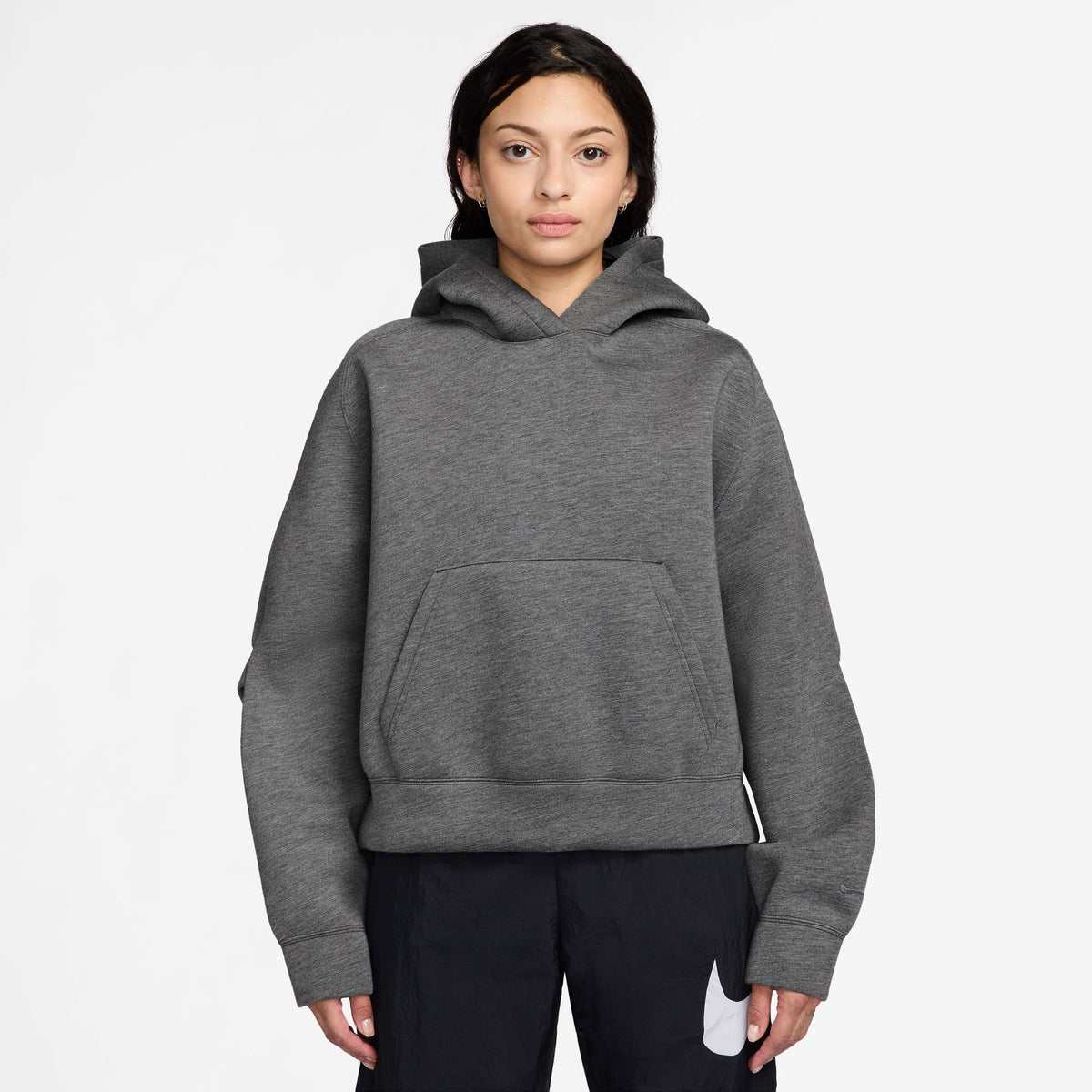 W Pregame Fleece Oversized Pullover Hoodie Charcoal Heather/Iron Grey IF0328-071
