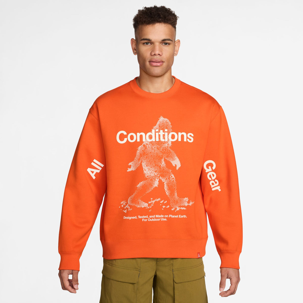 ACG "Tuff Fleece" Therma-Fit Pullover Crew-Neck Sweatshirt Safety Orange IF1490-819