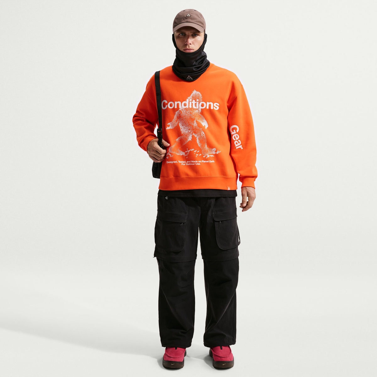 ACG "Tuff Fleece" Therma-Fit Pullover Crew-Neck Sweatshirt Safety Orange IF1490-819