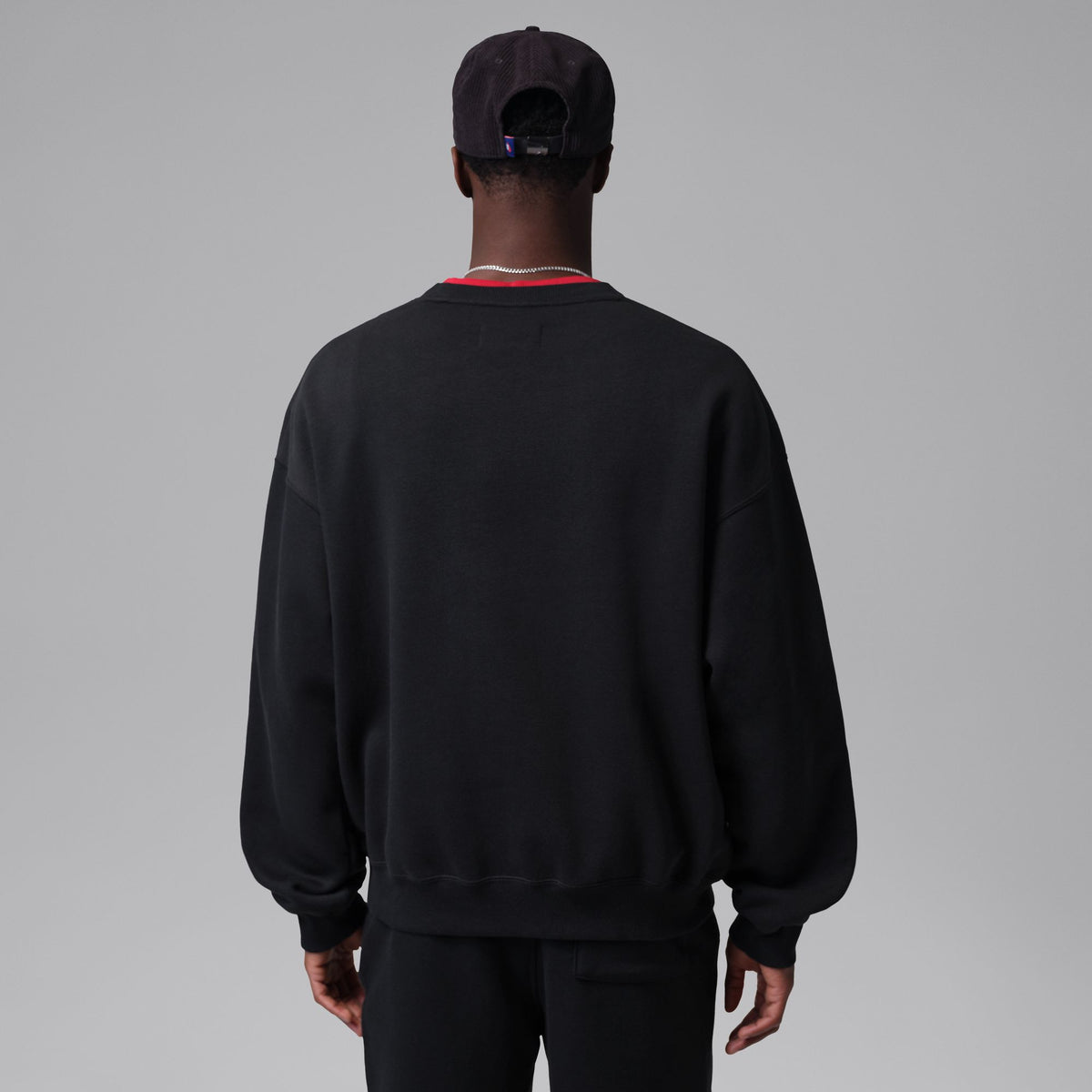 Jordan Brooklyn Fleece Crewneck Sweatshirt Black/Infrared 23 IF1845-010