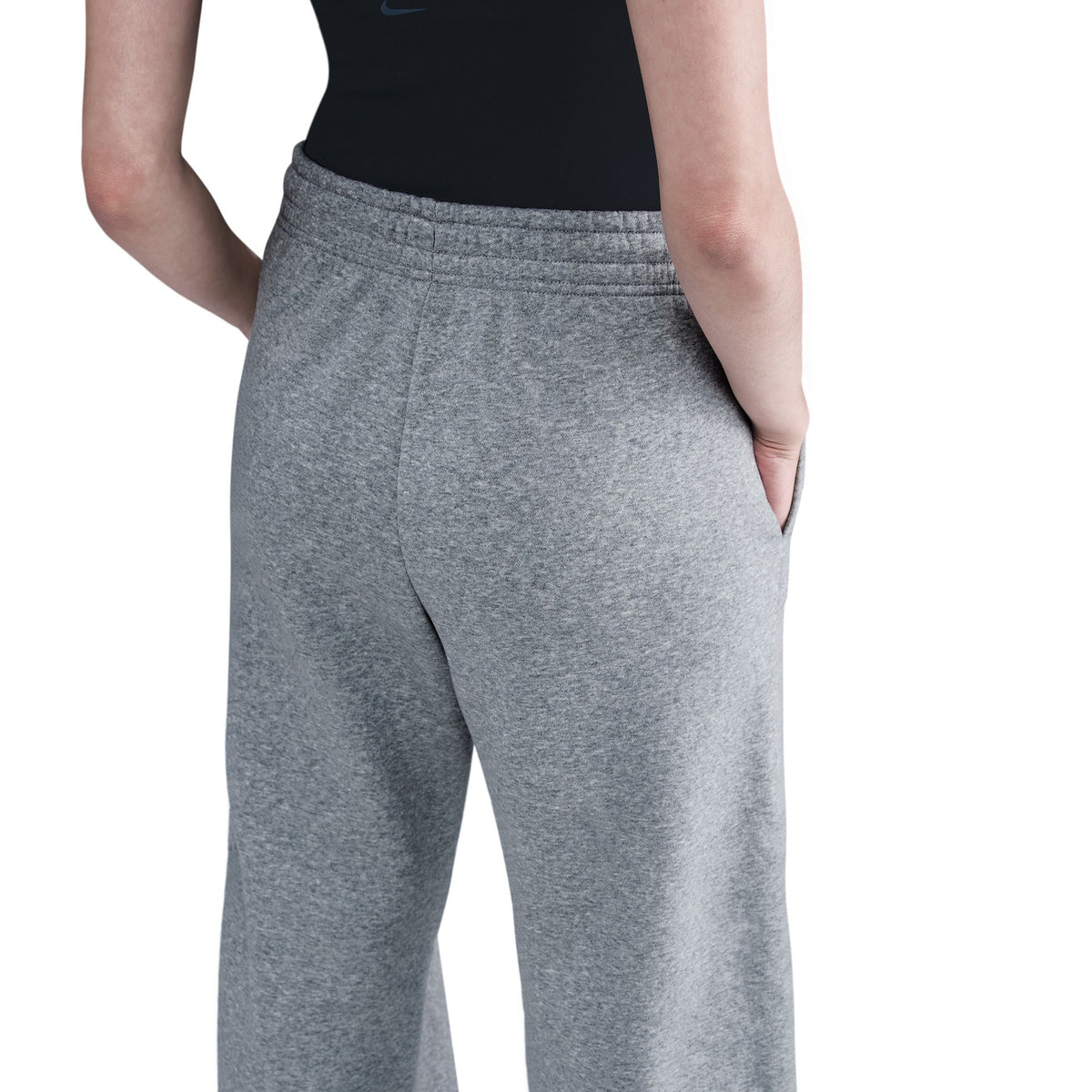W NSW Phoenix Fleece High-Waisted Wide-Leg Pants Dk Grey Heather/Sail IH1011-063