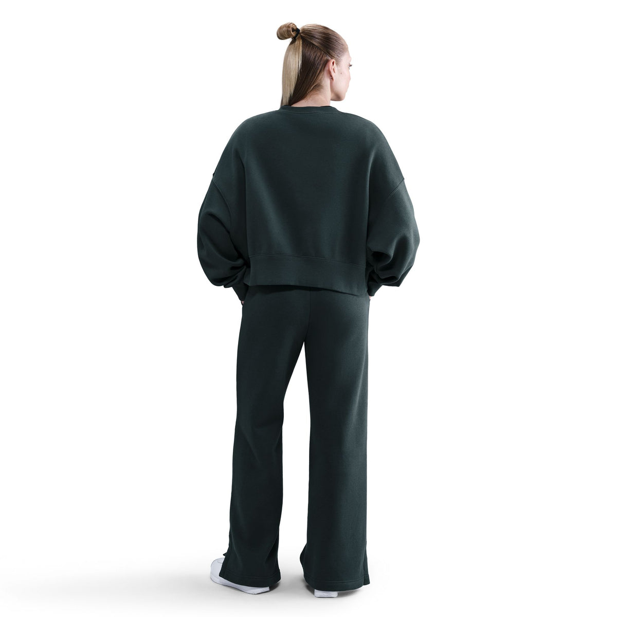 W NSW Phoenix Fleece High-Waisted Wide-Leg Pant Seaweed/Sail IH1011-390