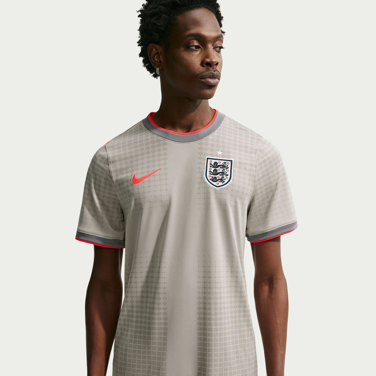England X Palace Academy Pro Short-Sleeve Soccer Top Pewter Grey/Bright Crimson IH1670-052