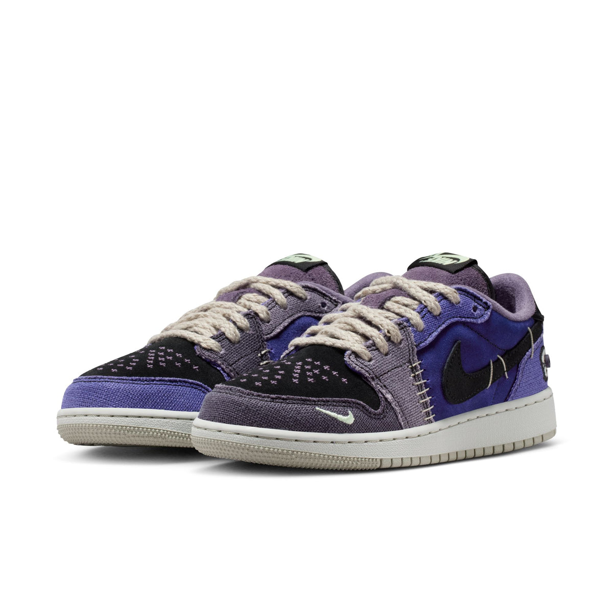GS) Air Jordan 1 Retro Low OG Regency Purple/Vapor Green/Black