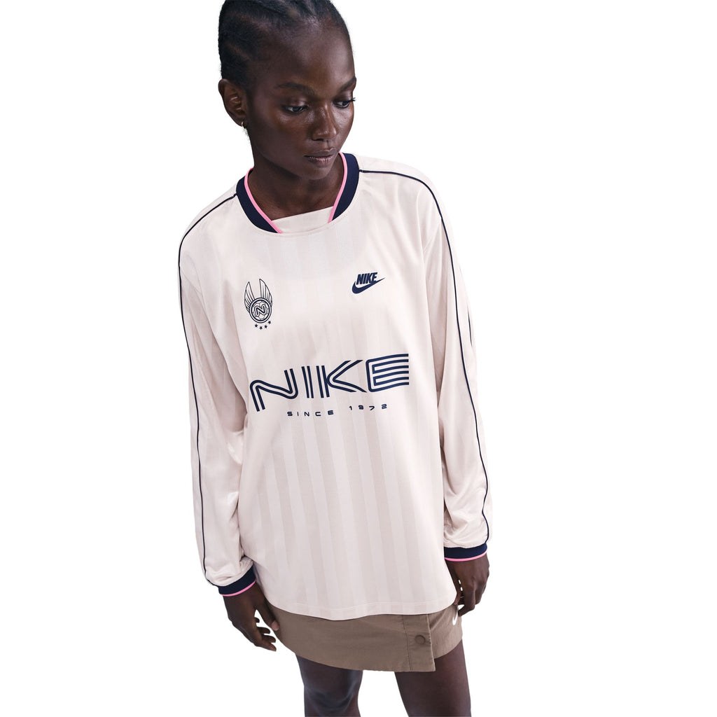 Nike W NSW Long-Sleeve Jersey Top Silt Red/Midnight Navy IM7452