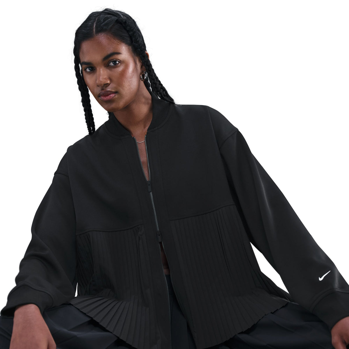 Nike W NSW Pleated Jacket Black/Sail IM7457-010