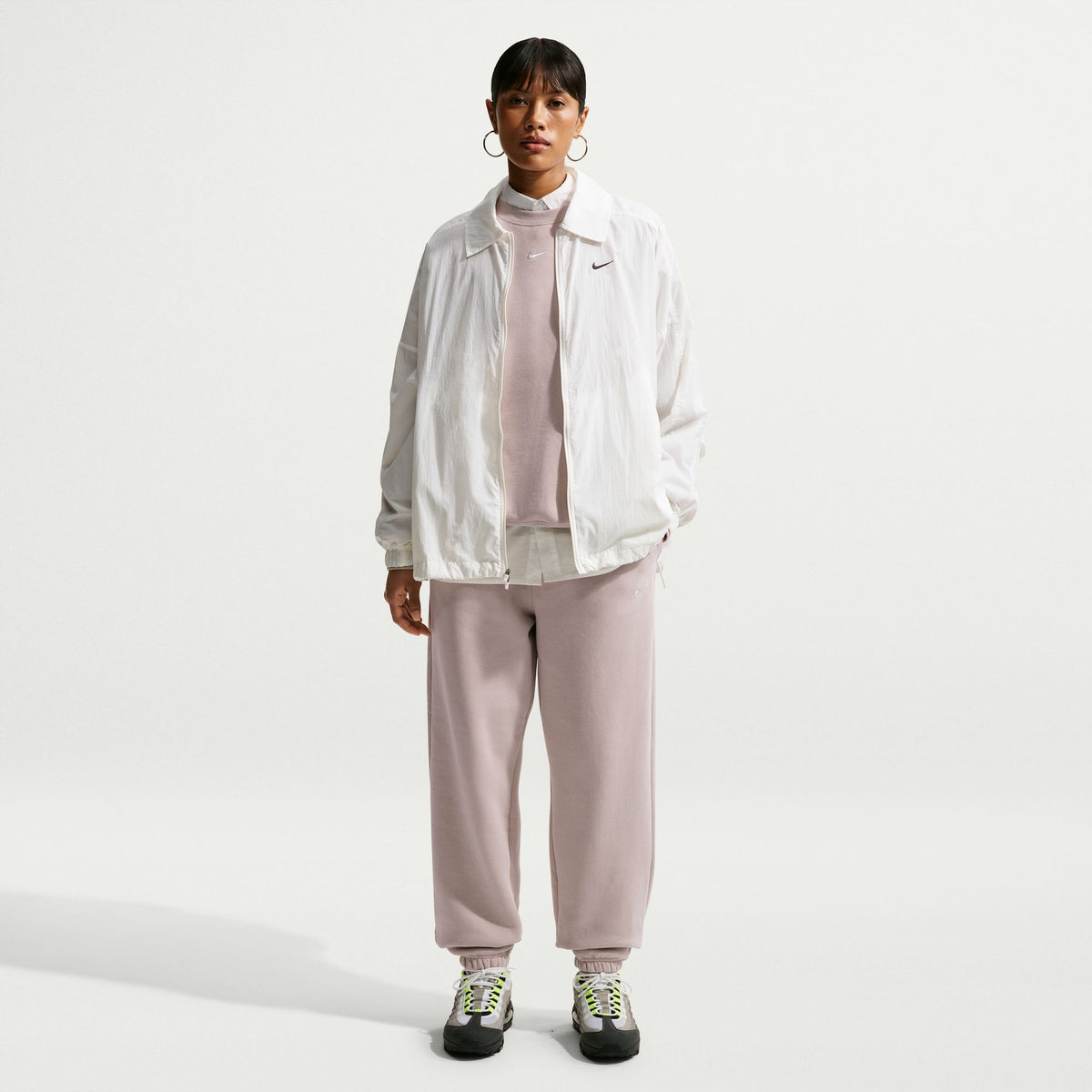 W Studio Fleece Medium Weight High-Rise Oversized Cuffed Pants Cream II/Sail IM8074-236