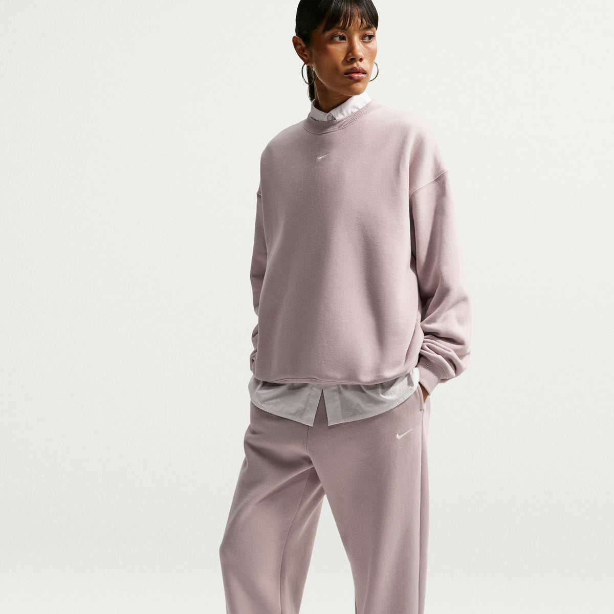 W Studio Fleece Medium Weight High-Rise Oversized Cuffed Pants Cream II/Sail IM8074-236