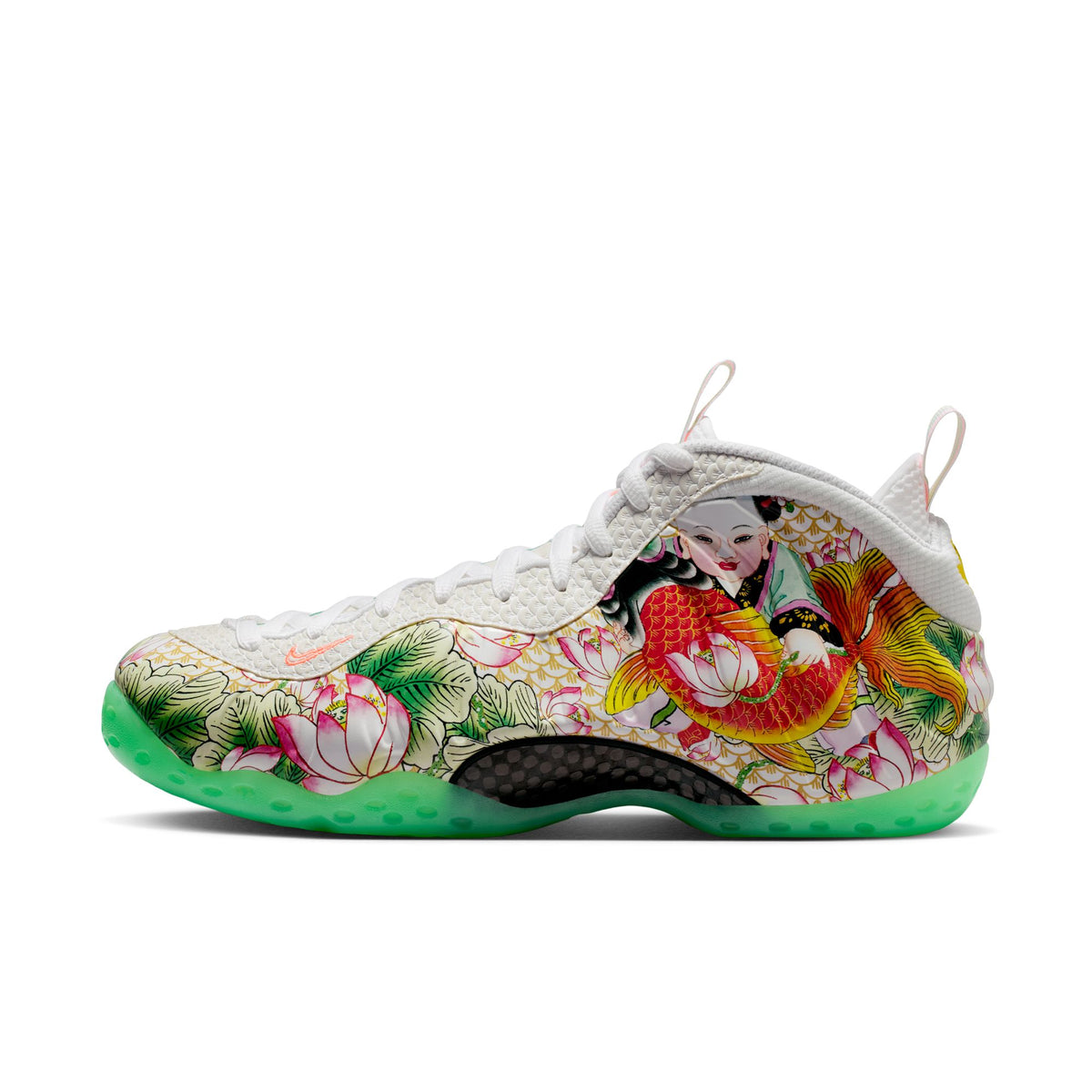Nike Air Foamposite One Premium - White/Lt Poison Green/Black/Lava Glow IR2078-100
