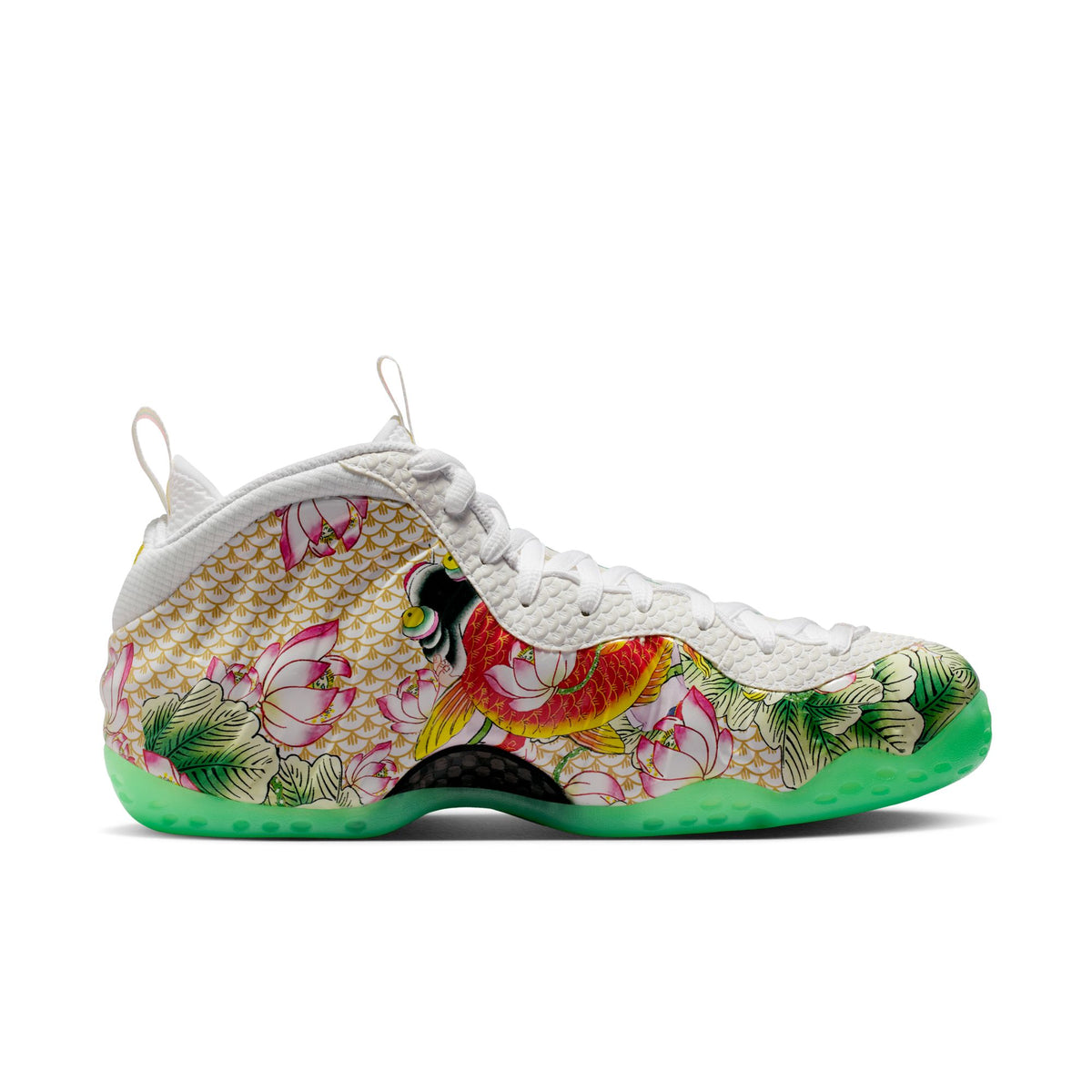 Nike Air Foamposite One Premium - White/Lt Poison Green/Black/Lava Glow IR2078-100