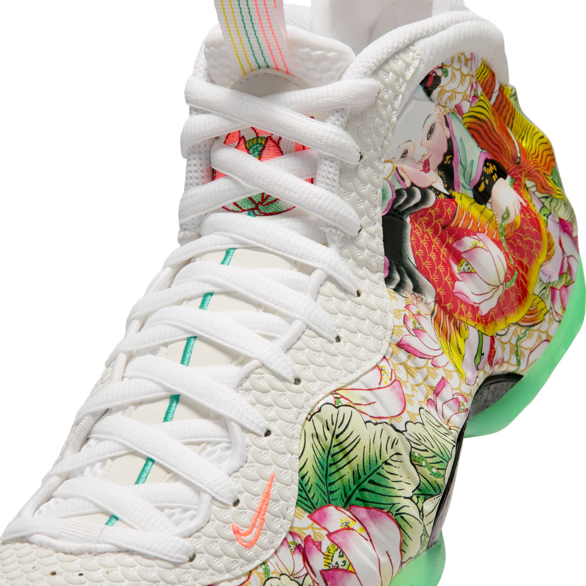 Nike Air Foamposite One Premium - White/Lt Poison Green/Black/Lava Glow IR2078-100