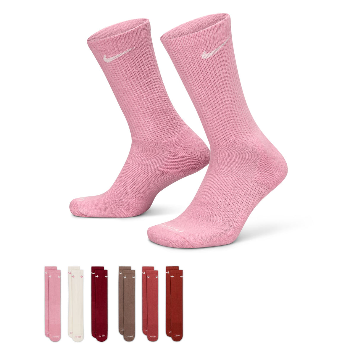 Nike Everyday Plus Cushioned Sock (6PK) - Multi-Color Pink SX6897-936