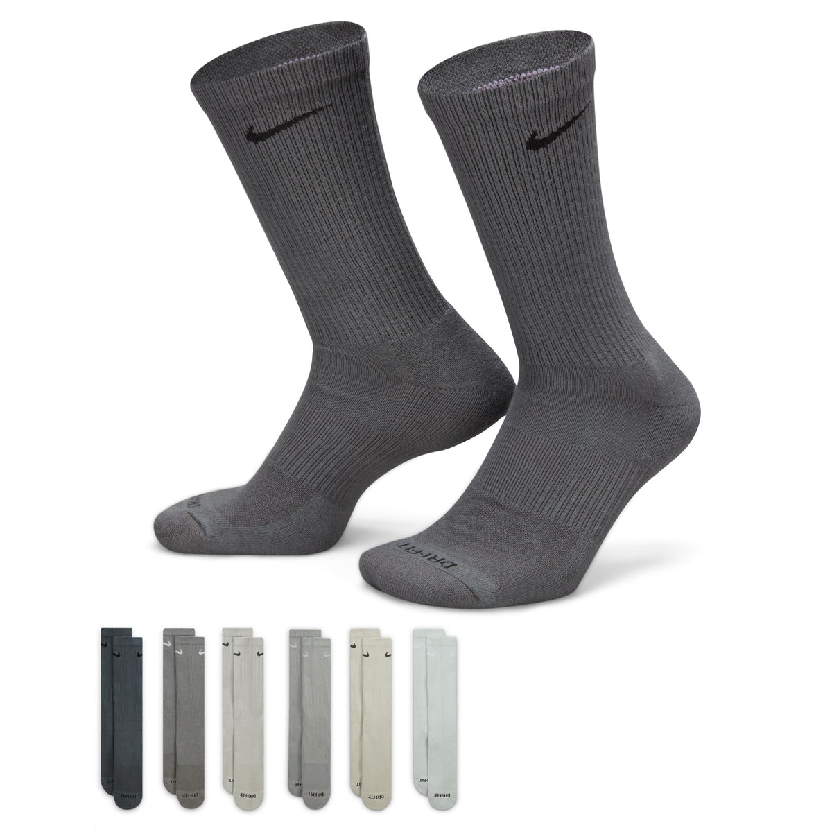 Nike Everyday Plus Cushioned Sock (6PK) Multi-Colour (Grey) SX6897-991