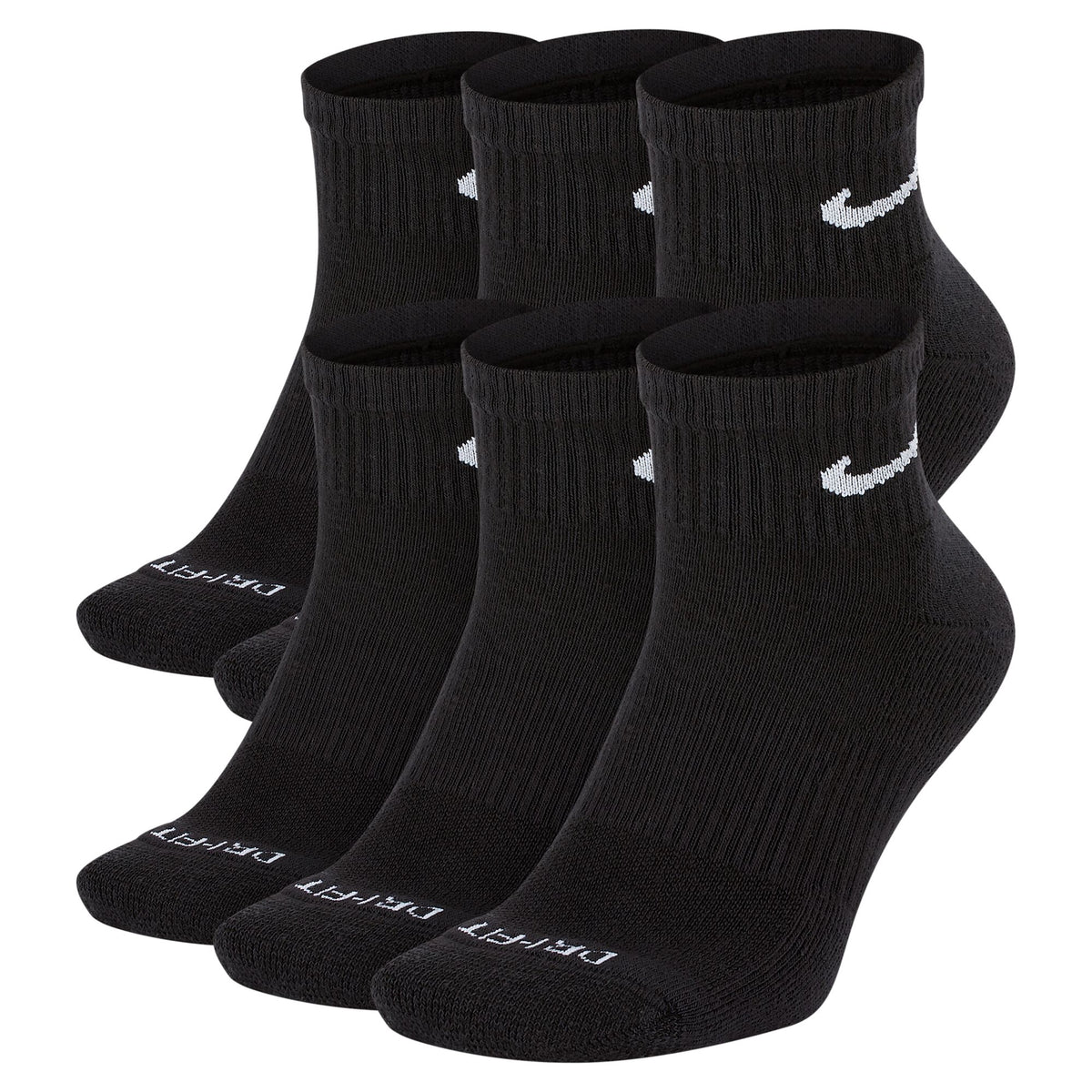 Nike Everyday Plus Cushioned Training Ankle Socks (6 PK) Black SX6899-010