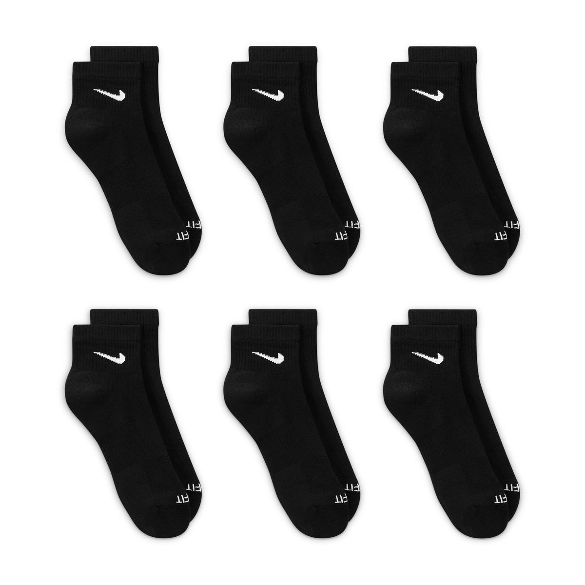 Nike Everyday Plus Cushioned Training Ankle Socks (6 PK) Black SX6899-010