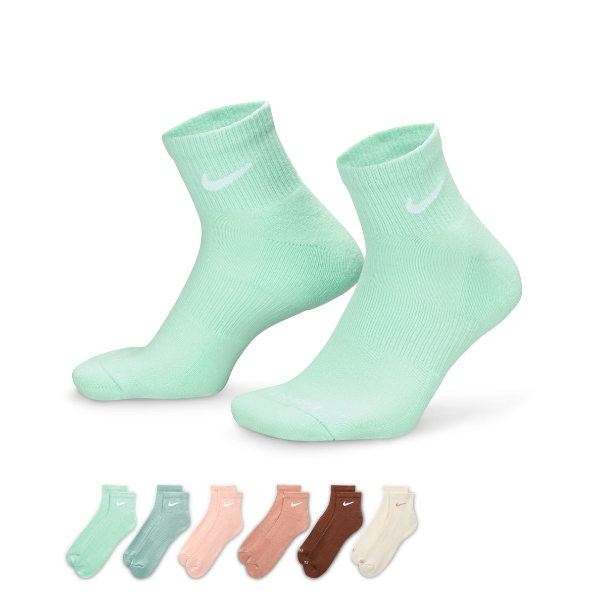 Nike Everyday Plus Cushioned Training Ankle Socks (6 Pairs) Multi-Colour SX6899-971