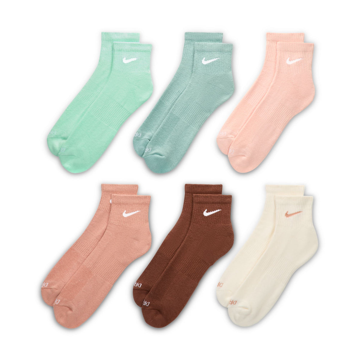 Nike Everyday Plus Cushioned Training Ankle Socks (6 Pairs) Multi-Colour SX6899-971