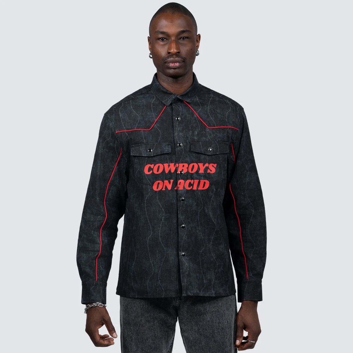 Pleasures Acid Cowboy Denim Shirt Black
