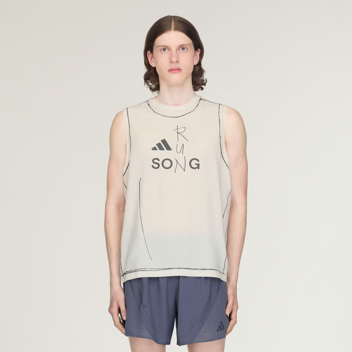 Adi365 Song For The Mute Running Tank Top Chalk White
