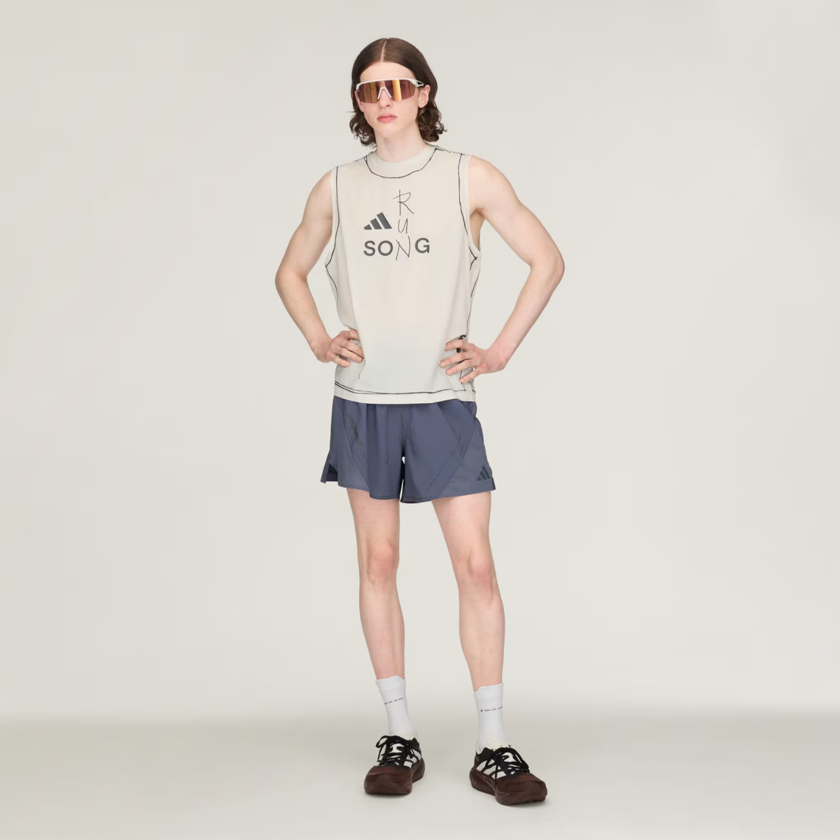 Adi365 Song For The Mute Running Tank Top Chalk White