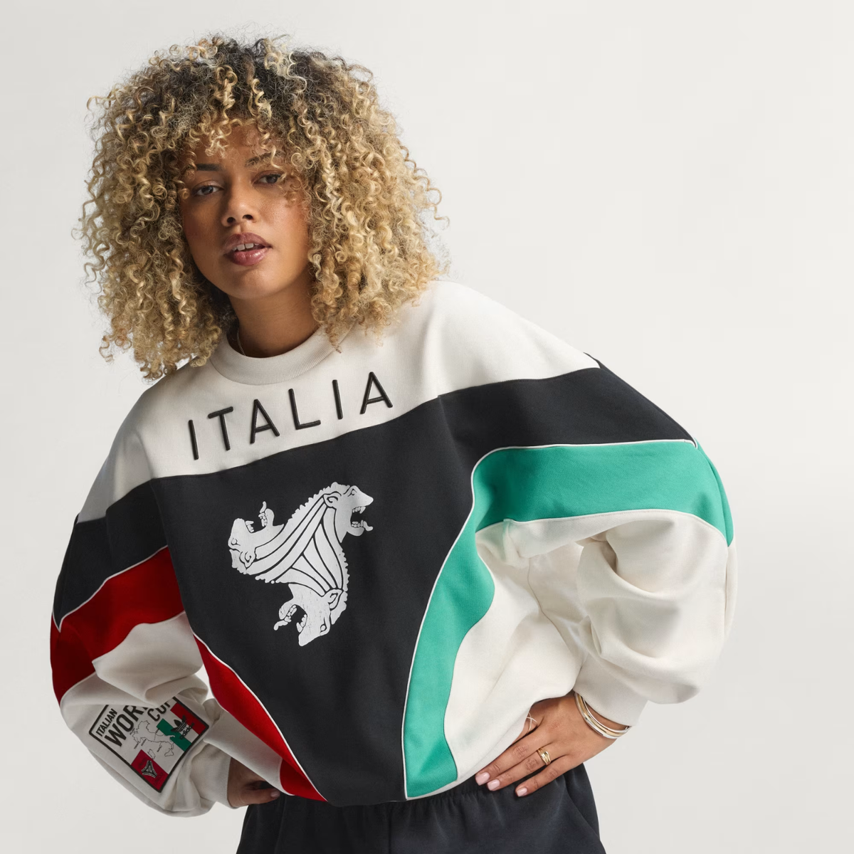 Adidas W Italia Coppa Del Mundo Crew Sweater Cloud White/Black/Vivid Red/Semi Court Green