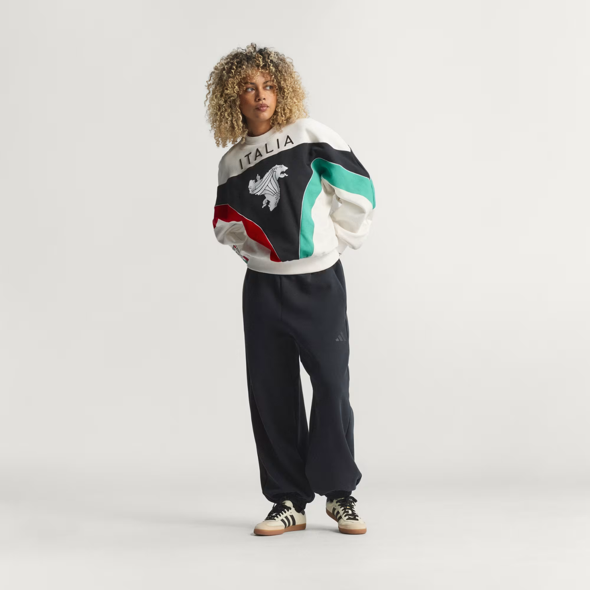 Adidas W Italia Coppa Del Mundo Crew Sweater Cloud White/Black/Vivid Red/Semi Court Green
