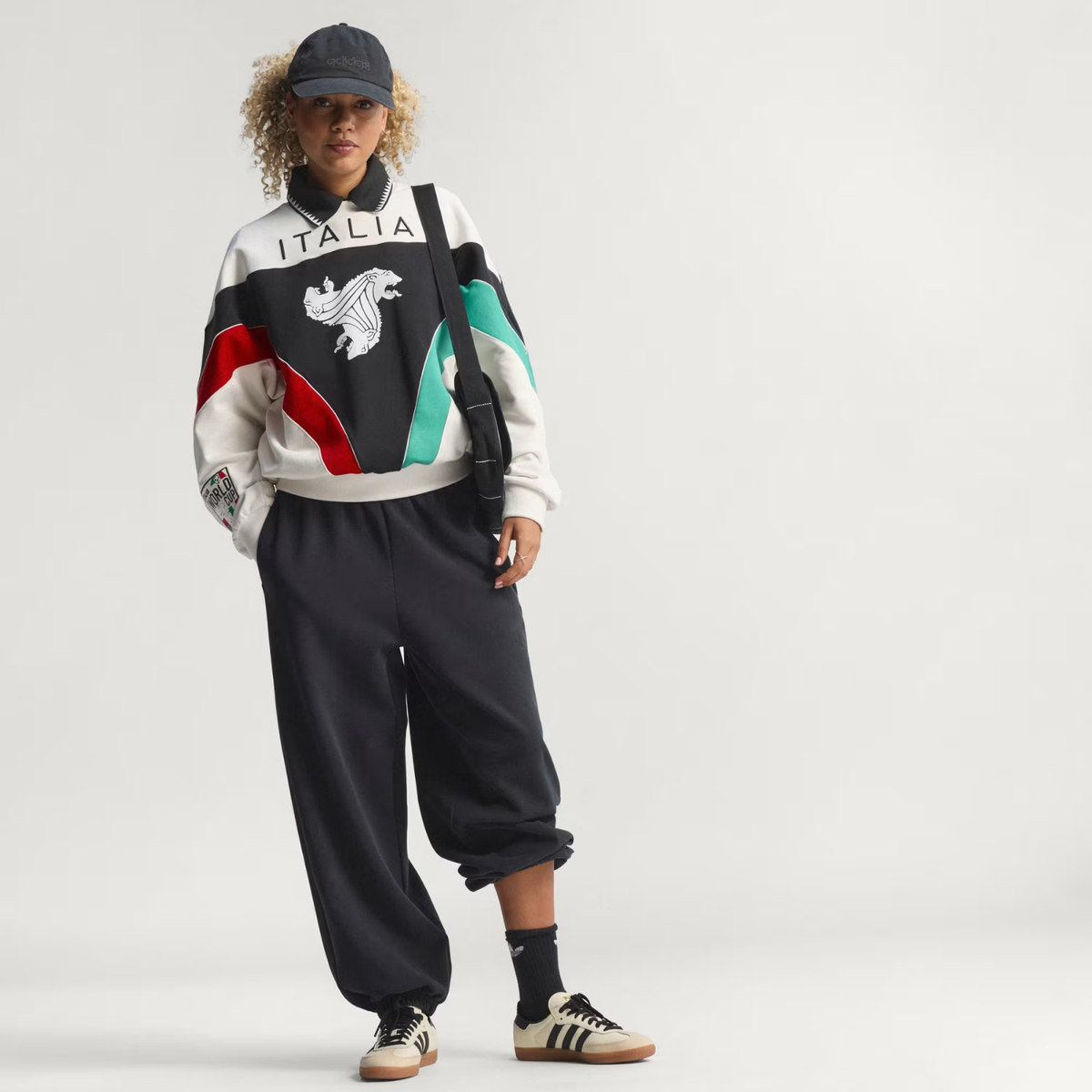 Adidas W Italia Coppa Del Mundo Crew Sweater Cloud White/Black/Vivid Red/Semi Court Green