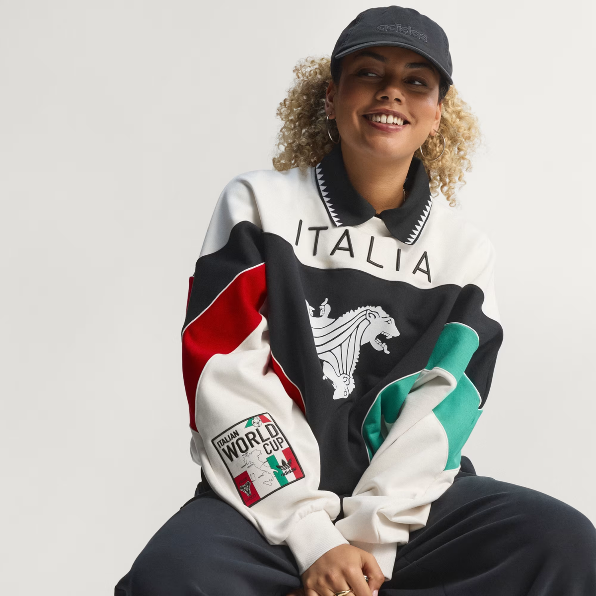 Adidas W Italia Coppa Del Mundo Crew Sweater Cloud White/Black/Vivid Red/Semi Court Green