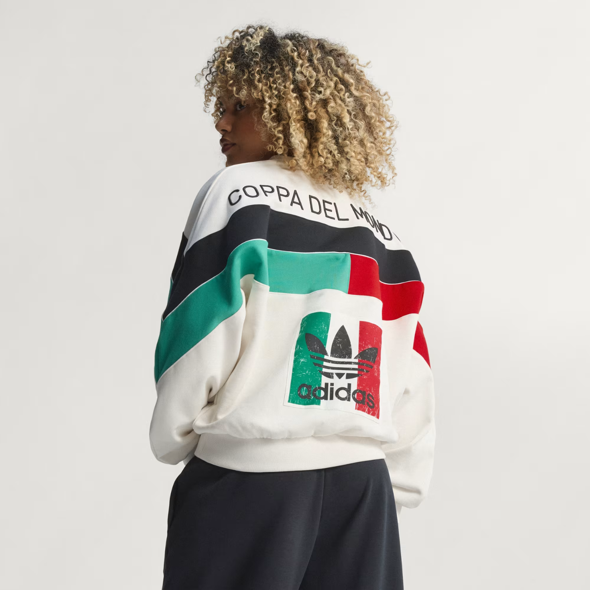 Adidas W Italia Coppa Del Mundo Crew Sweater Cloud White/Black/Vivid Red/Semi Court Green