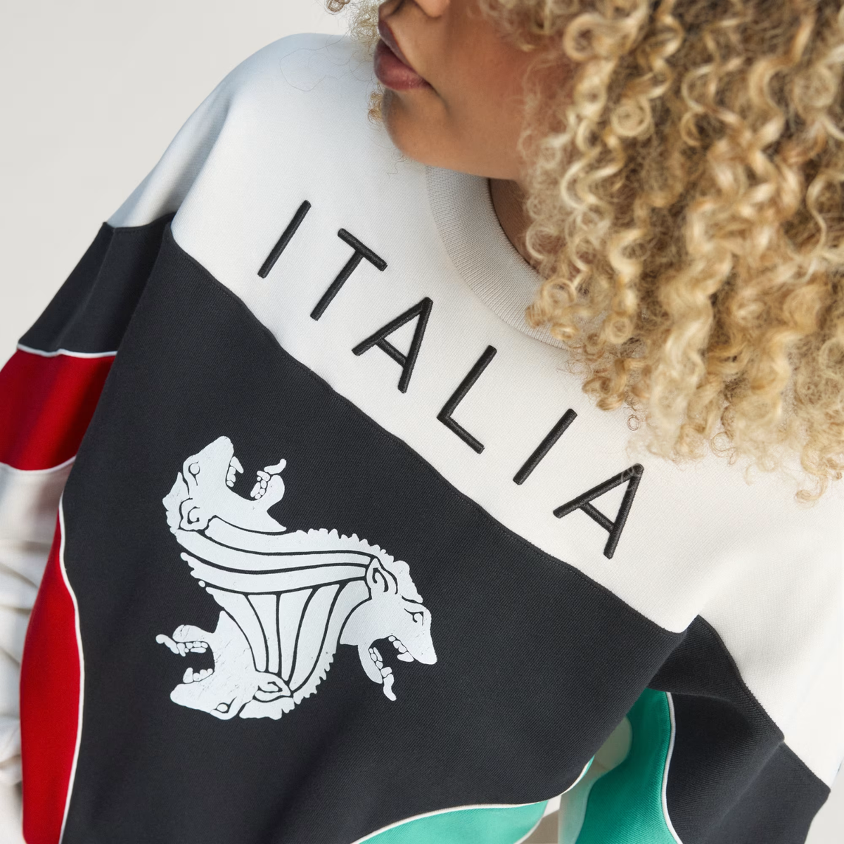 Adidas W Italia Coppa Del Mundo Crew Sweater Cloud White/Black/Vivid Red/Semi Court Green