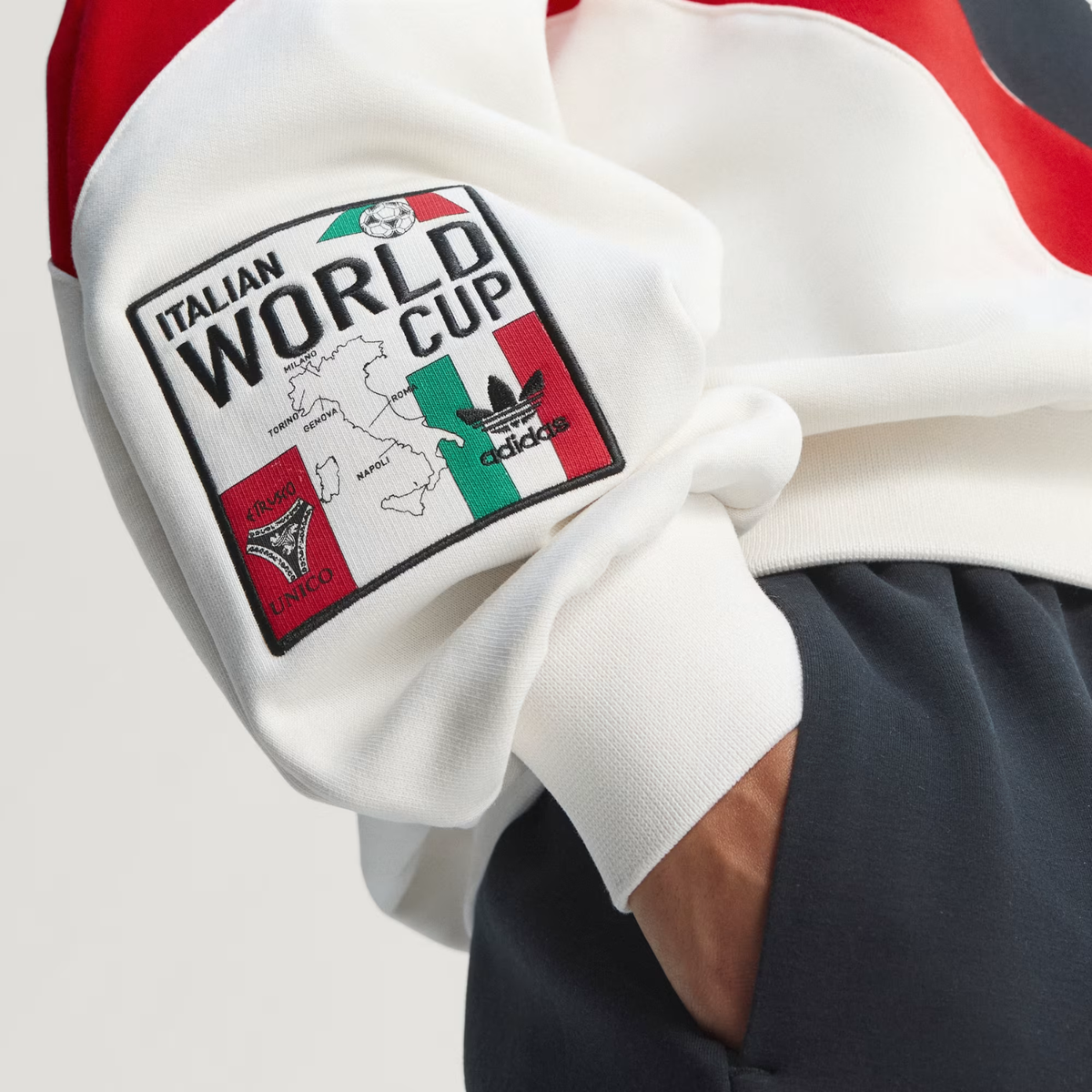Adidas W Italia Coppa Del Mundo Crew Sweater Cloud White/Black/Vivid Red/Semi Court Green