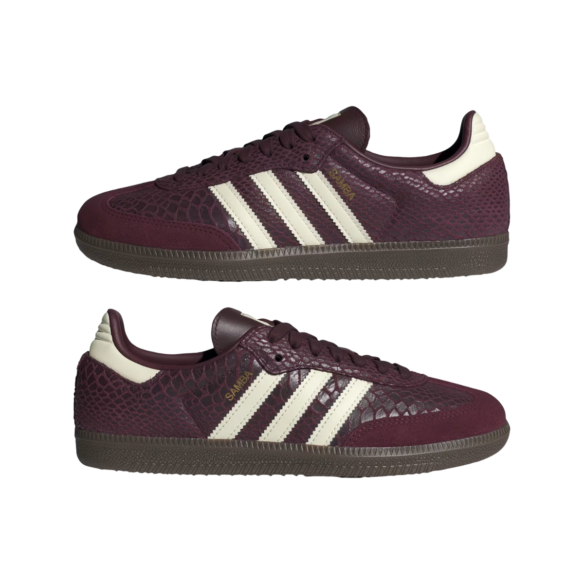 Adidas W Samba OG Maroon/Cream White/Gold Metallic