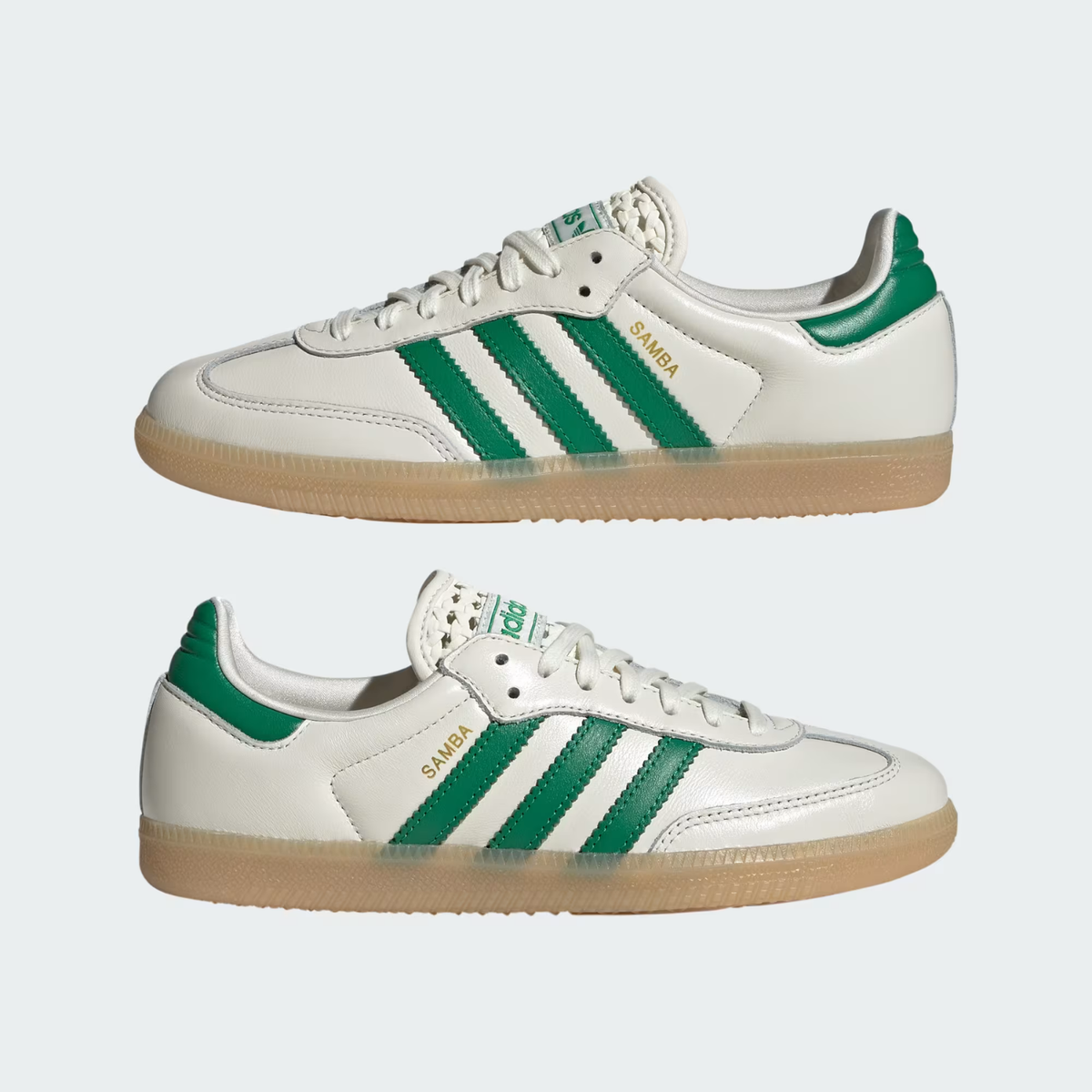 Adidas W Samba OG Off White/Green/Gold Metallic