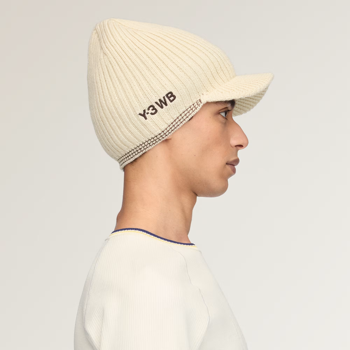 Adidas X Wales Bonner Y3 Beanie Cap Cream White 