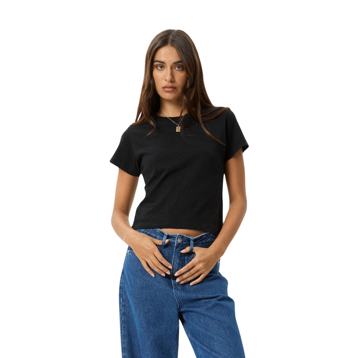 Afends Carmen Baby Tee Black